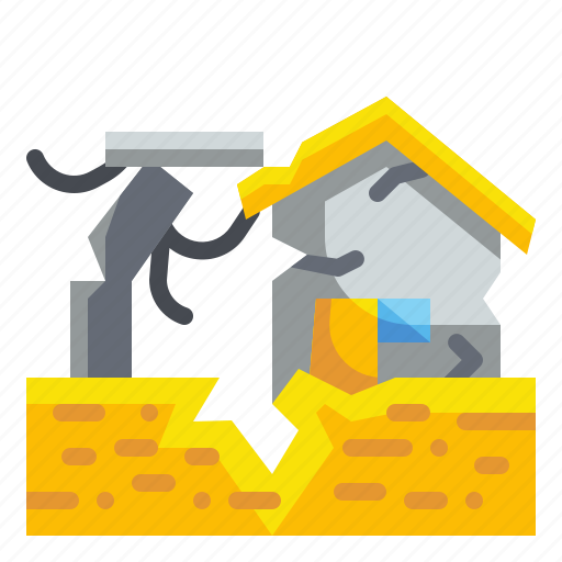 Buildings, disaster, earthquake, ground, landscape, nature icon - Download on Iconfinder