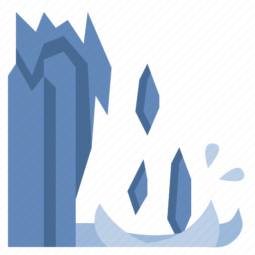 Calving, climate, global, ice, icebergs, rupture, warming icon - Download on Iconfinder