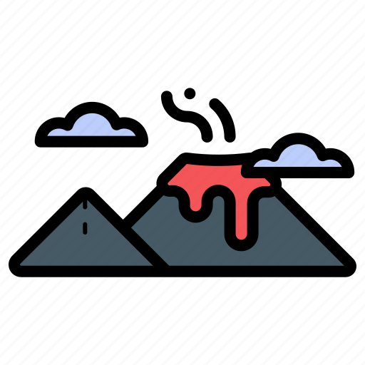 Volcano, lava, eruption, disaster, mountain icon - Download on Iconfinder