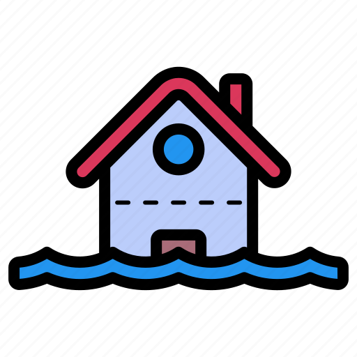 Flood, house, home, disaster, water icon - Download on Iconfinder