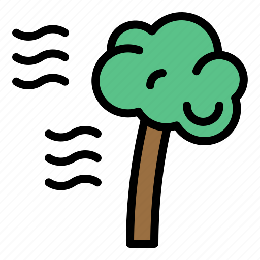Climate, storm, tree, wind, windy icon - Download on Iconfinder