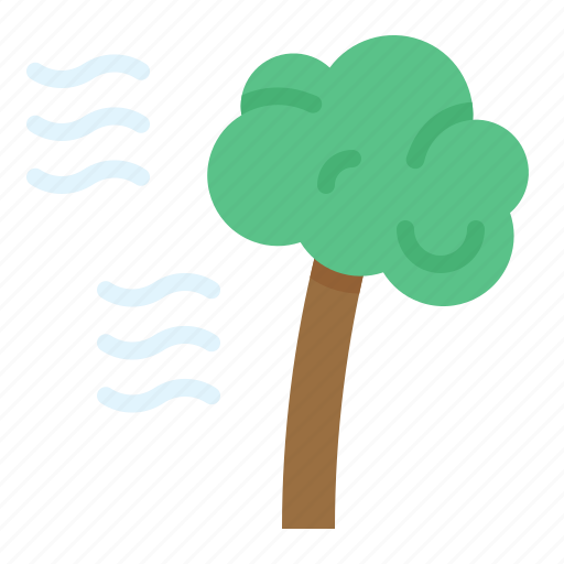 Climate, storm, tree, wind, windy icon - Download on Iconfinder