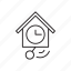 swing, wall, house, time, clock 