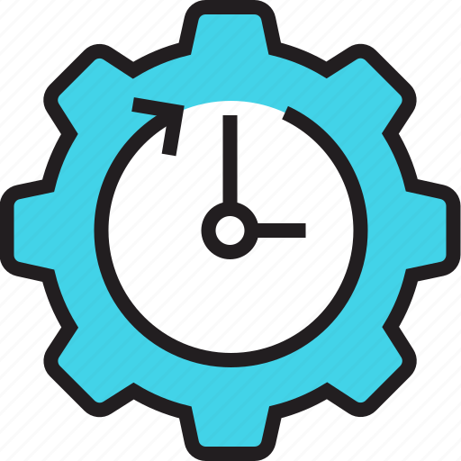 Arrow, clock, cog, management, schedule, setting, time icon - Download on Iconfinder