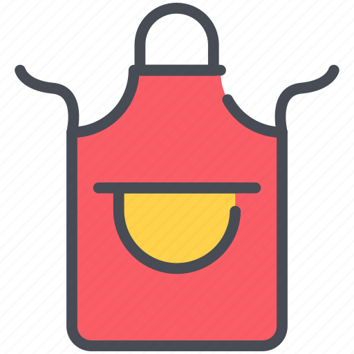 Apron, chef, chef uniform, cook uniform, cooking, pocket, red icon - Download on Iconfinder