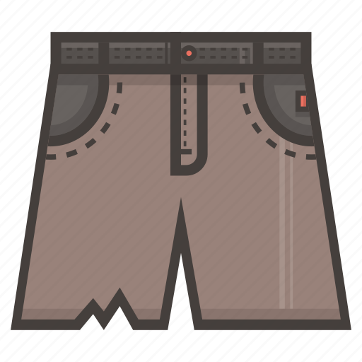 Brown, jeans, short, shreded, pants icon - Download on Iconfinder