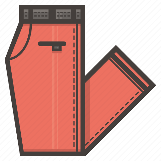 Folded, pants, red, clothing icon - Download on Iconfinder