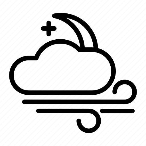 Cloud, cloudy, forecast, night, star, weather, wiind icon - Download on Iconfinder