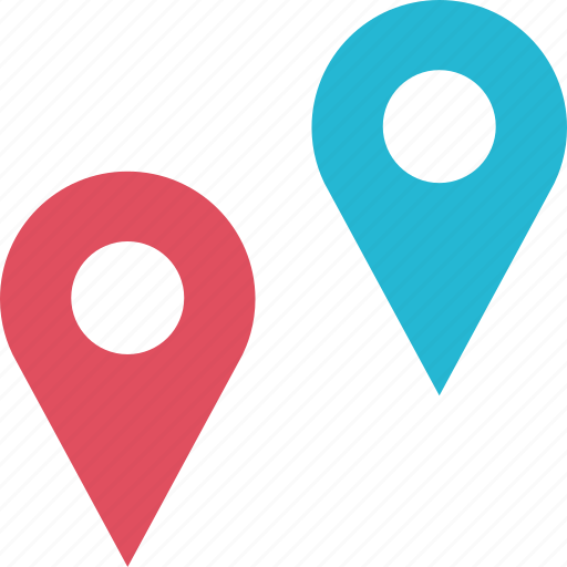 Double, google, locate, location, pin, pins icon - Download on Iconfinder