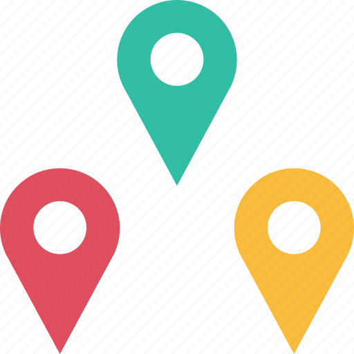 Google, locate, location, pins, three icon - Download on Iconfinder