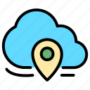 cloud, weather, forecast, sky, cumulus, pin, location