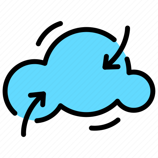 Cloud, weather, forecast, sky, cumulus, arrow, shrink icon - Download on Iconfinder