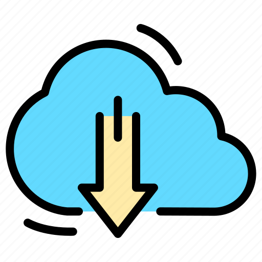 Cloud, weather, forecast, sky, cumulus, down, arrow icon - Download on Iconfinder