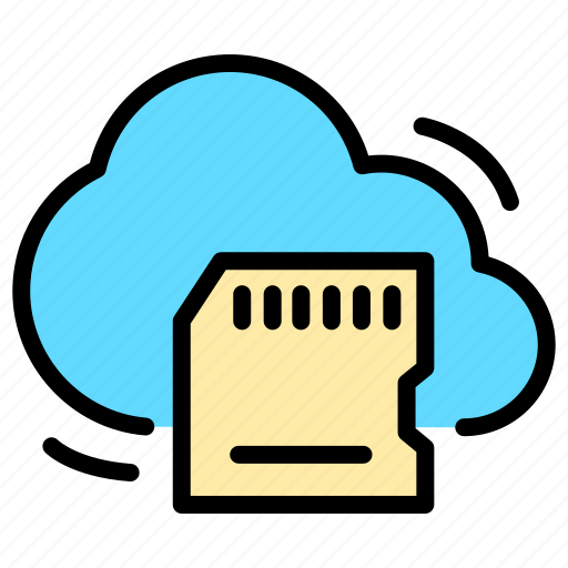 Cloud, memory, storage, card, data, file, system icon - Download on Iconfinder