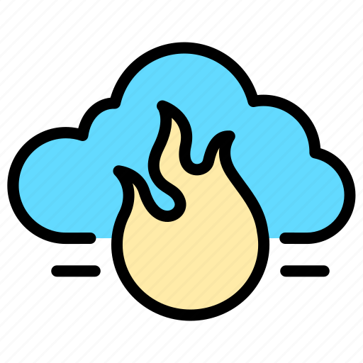 Cloud, weather, forecast, sky, cumulus, fire, hot icon - Download on Iconfinder