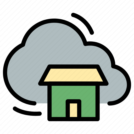 Cloud, weather, forecast, sky, cumulus, house, home icon - Download on Iconfinder