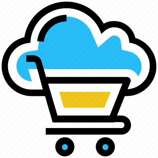 Cloud cart, cloud trolley, database, loud, shopping cart, shopping trolley, storage icon - Download on Iconfinder