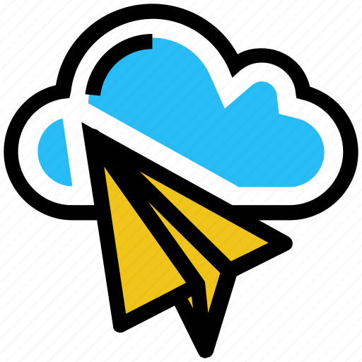 Cloud, creativity, mail, paper plane, plane, send, storage icon - Download on Iconfinder
