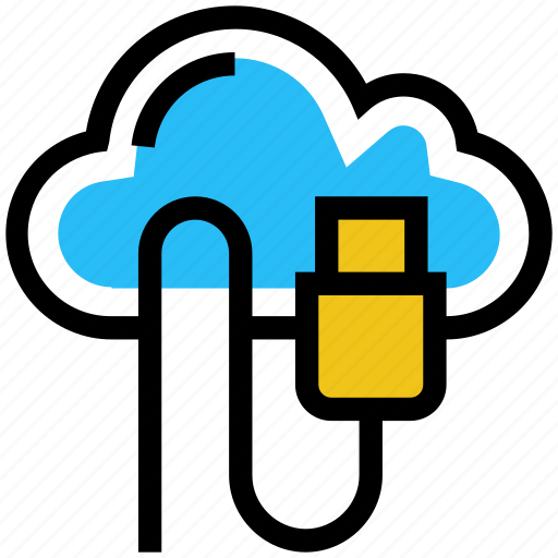 Cloud, computing, icloud, storage, usb, usb cable, usb cord icon - Download on Iconfinder