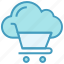 cloud, cloud cart, cloud trolley, database, shopping cart, shopping trolley, storage 