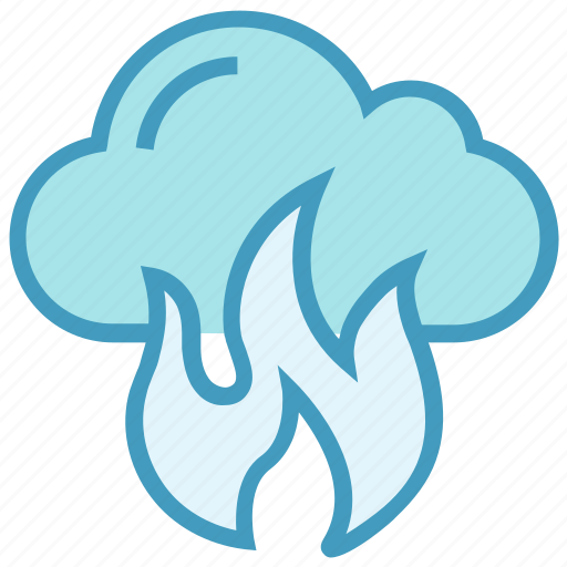 Cloud, danger, disaster, fire, flame, hot, storage icon - Download on Iconfinder