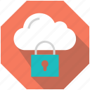 cloud, computing, lock, protection, security, storage 