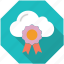 award, cloud, internet, medal, position, prize, storage 