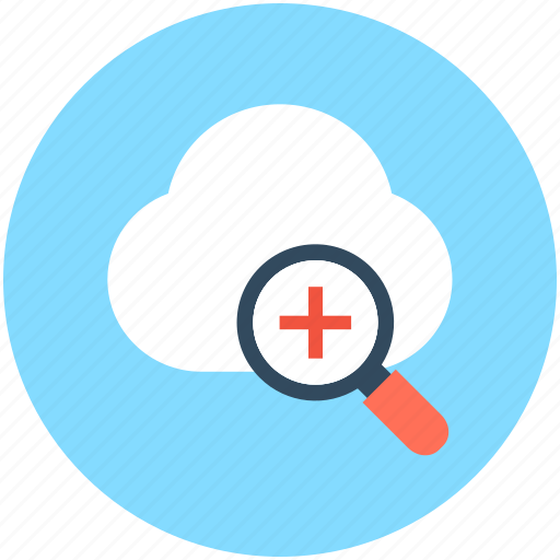 Cloud, cloud computing, cloud search, magnifier, zoom in icon - Download on Iconfinder