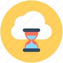 cloud hourglass, cloud loading, cloud refresh, hourglass, updating cloud