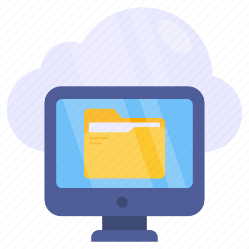 Cloud computer, online folder, online document, online doc, online archive icon - Download on Iconfinder