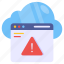 cloud webpage error, web error, web alert, web warning, web caution 