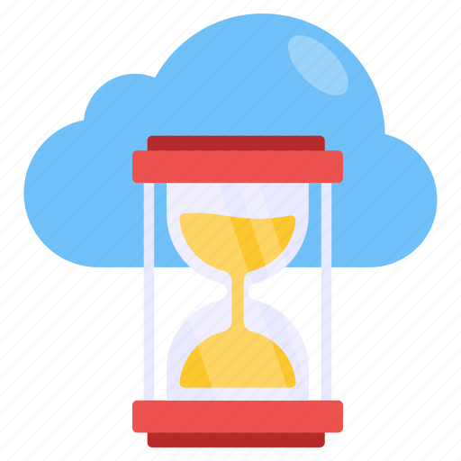 Cloud hourglass, cloud sandglass, cloud timer, cloud timepiece, cloud clock icon - Download on Iconfinder