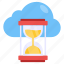 cloud hourglass, cloud sandglass, cloud timer, cloud timepiece, cloud clock 