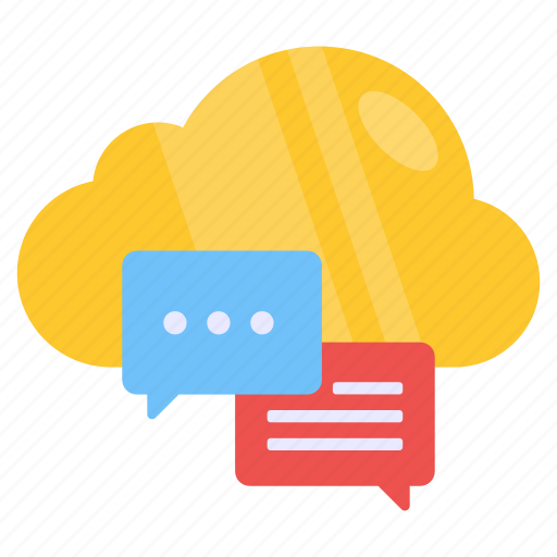 Cloud chatting, cloud communication, cloud conversation, cloud text, cloud message icon - Download on Iconfinder