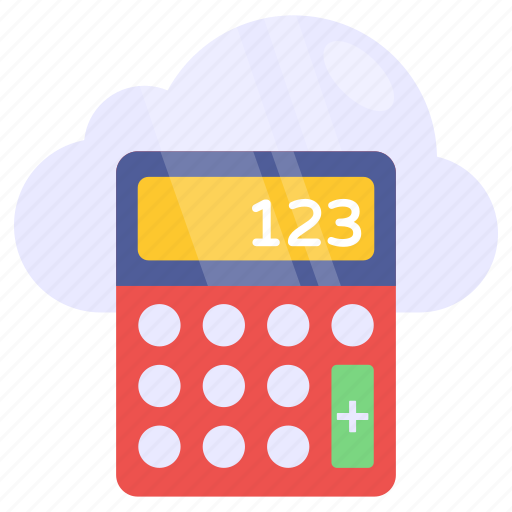 Cloud calculator, cloud cruncher, cloud calc, cloud calculation, cloud arithmetic icon - Download on Iconfinder