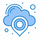 cloud, location, map, pin
