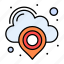 cloud, location, map, pin 