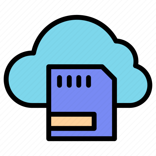 Cloud, computing, memory, card, storage, data, device icon - Download on Iconfinder