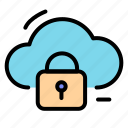 cloud, computing, lock, security, protection, padlock, safety