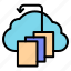 cloud, computing, file, data, storage, arrow, document 