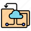 cloud, computing, folder, arrow, storage, file, data 
