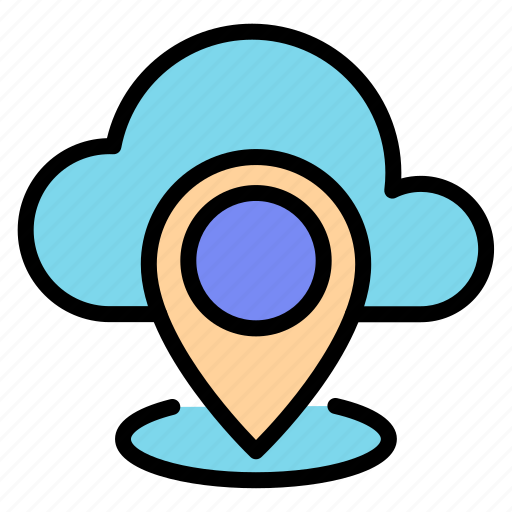 Cloud, computing, location, pin, navigation, marker, network icon - Download on Iconfinder