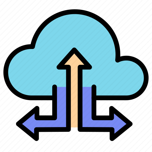 Cloud, computing, arrow, storage, data, system, connection icon - Download on Iconfinder