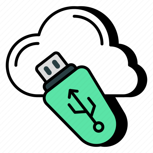 Cloud usb, pendrive, thumb drive, universal serial bus, clou flash drive icon - Download on Iconfinder