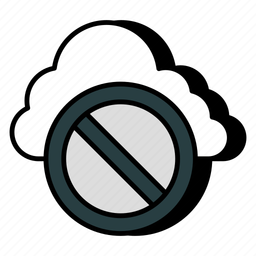 No cloud, stop cloud, cloud unavailable, no cloud access, ban cloud icon - Download on Iconfinder
