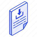 file, download, document, content, page, paper, arrow