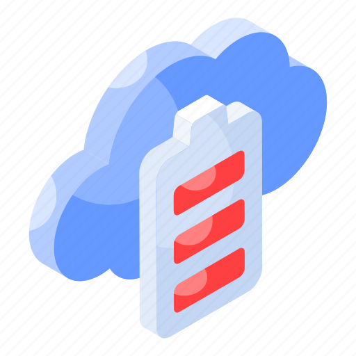 Cloud, battery, power, supply, computing, hosting, energy icon - Download on Iconfinder
