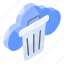 cloud, delete, removal, waste, dustbin, bin, trash 
