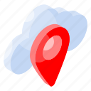 cloud, location, navigation, placeholder, map, gps, address