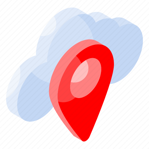 Cloud, location, navigation, placeholder, map, gps, address icon - Download on Iconfinder